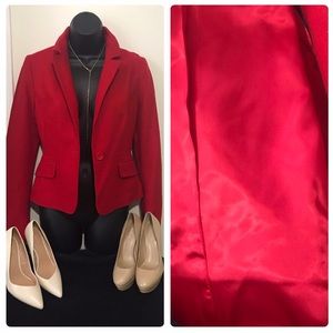 Express fitted red blazer